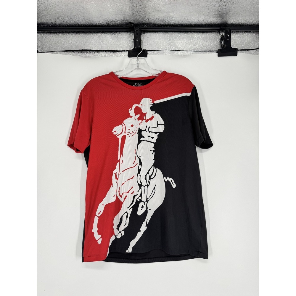 Polo Ralph Lauren Performance T Shirt Big Pony Graphic Short Sleeve Red Black M